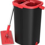 Flat Floor Mop and Bucket Set for Professional Home Floor Cleaning System with Aluminum Handle/2-Washable Microfiber Pads Perfect Home + Kitchen Cleaner for Hardwood, Laminate, Tiles, Vinyl
