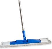 17" Microfiber Mop for Hardwood Floor Cleaning,Mops with 50" Stainless Steel Pole, 1 Reusable & Washable Mop Pad, Wet & Dry Use for Hardwood, Tile, Marble and Vinyl Floors