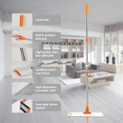 17.5" Microfiber Mop – Floor Flat Mop with 51" Adjustable Stainless Steel Handle, 4 Reusable Pads for Wet & Dry Mopping on Hardwood, Tile, Laminate & Vinyl Floors - Image 2
