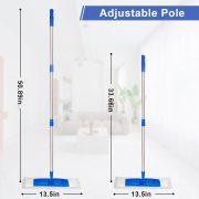 17" Microfiber Mop for Hardwood Floor Cleaning,Mops with 50" Stainless Steel Pole, 1 Reusable & Washable Mop Pad, Wet & Dry Use for Hardwood, Tile, Marble and Vinyl Floors - Image 2