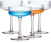 Handblown Crystal  Glasses Set of 4, 9 oz Martini Glass Set with Stem, Elegant Cocktail Glasses for Bar, Margarita, Cosmopolitan, Manhattan, Gimlet, Unique Gift, Mother's Day
