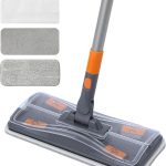 Lightweight Flat Mop with 10 Disposable & 1 Washable Pads, Scrubber for Wet/Dry Hardwood Floor Cleaning, Tile Grout Cleaner, Microfiber for Laminate, Pet Hair Dust