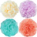 Loofah Sponge Shower Loofahs 70g Bath Sponges Mesh Balls 4 Colors for Body Scrubber Exfoliator Wash Back Scrubber Bathroom Men Women - 4 Pack Scrubbers Cleaning Bathing Accessories