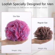 XXL Large Loofah Bath Sponge 100g/pc, Exfoliating Mesh Pouf Bath Scrunchies Shower Puffs - Pack of 4 - Image 2