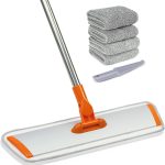 17.5" Microfiber Mop – Floor Flat Mop with 51" Adjustable Stainless Steel Handle, 4 Reusable Pads for Wet & Dry Mopping on Hardwood, Tile, Laminate & Vinyl Floors