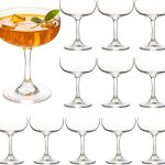 Set of 12 Crystal Champagne Glasses - 7 oz Elegant  Glasses for Martini, Margarita, Cocktails & Champagne Tower, Dishwasher Safe, Gift Box Wedding & Party Glassware