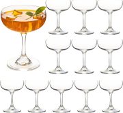 Set of 12 Crystal Champagne Glasses - 7 oz Elegant  Glasses for Martini, Margarita, Cocktails & Champagne Tower, Dishwasher Safe, Gift Box Wedding & Party Glassware