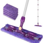 Microfiber Floor Mop with 5 Reusable Cloth Pads, Professional Dust Mops with 57" Stainsless Steel Telescopic Handle, Wet Dry Flat Mop for Cleaning Hardwood Floor, Laminate, Tile, Vinyl, Pet Hair