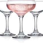 Glasses, 9.5 oz Vintage Martini Glass Set 6 Pcs, Unique Margarita Glass, Classic Cocktail Glassware, Bar Drinking Glasses Set for Cocktail, Wine, Champagne, Espresso & Gift