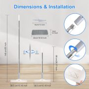 Microfiber Mop for Cleaning Floors,55 Inch Extendable Flat Mop with 4 Reusable Washable Pads, 1 hook, 1 wall piece, and 1 scraper, Wet Dry and Dust Mops for Bathroom Kitchen, Floor,Ceramic Tiles - Image 2