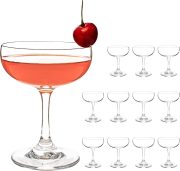 Crystal  Champagne and Cocktail Glasses Daiquiri Manhattan Glasses Set of 12 Martini Drinking Set for Parties, Bars and Gifts, 7 oz
