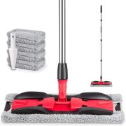 Microfiber Mops for Hardwood Floor Cleaning:  Flat Floor Mop with 4 Washable Pads 59" Adjustable Handle - Dust Dry Mops for Kitchen Bathroom Tile Laminate Wood Vinyl - Home Commercial Mop