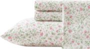 Plain-Weave Cotton Sheet With Floral Accents And Deep-Pocket Design