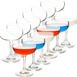 Champagne Glasses Set of 12 Crystal Cocktail Glasses with Short Stem, Martini Glasses - 7 oz