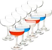 Champagne Glasses Set of 12 Crystal Cocktail Glasses with Short Stem, Martini Glasses - 7 oz