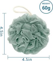 Bath Loofah Sponge, 60G Shower Loofah Exfoliating Body Scrubber Sponge, 4 Count Bath Mesh Pouf Ball for Women and Men (Light Color) - Image 2