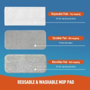 Lightweight Flat Mop with 10 Disposable & 1 Washable Pads, Scrubber for Wet/Dry Hardwood Floor Cleaning, Tile Grout Cleaner, Microfiber for Laminate, Pet Hair Dust - Image 2