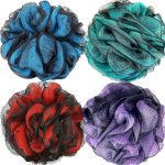 Loofah Sponge Shower Loofahs 70g Bath Sponges Mesh Balls 4 Colors Body Scrubber Exfoliator Back Scrubber Bathroom Men Women Scrubbers Cleaning Bathing Accessories