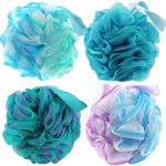 Bath Sponges Loofahs 60g,4 Pack Exfoliating Bath Sponge Body Scrubber Shower Loofa Balls for Women Men Children Washing