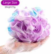 75g/Pc Large Loofahs Shower Sponge, Exfoliating Body Scrubber Shower Scrunchies Mesh Pouf Bath Sponges - Pack of 6 - Image 2