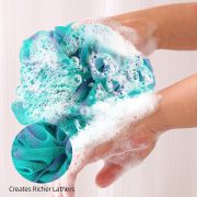 Loofah Sponge Shower Loofahs 80g Bath Sponges Mesh Balls 4 Colors Body Scrubber Exfoliator Wash Back Scrubber Bathroom Men Women 4 Pack Scrubbers Cleaning Bathing Accessories - Image 2