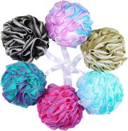 75g/Pc Large Loofahs Shower Sponge, Exfoliating Body Scrubber Shower Scrunchies Mesh Pouf Bath Sponges - Pack of 6