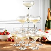 Glasses, 9.5 oz Vintage Martini Glass Set 6 Pcs, Unique Margarita Glass, Classic Cocktail Glassware, Bar Drinking Glasses Set for Cocktail, Wine, Champagne, Espresso & Gift - Image 2