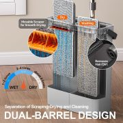 Compact Floor Mop and Bucket - Flat Mop and Bucket with Wringer Set Hands Free | Wet Dry Mop for Apartment, Tiny Home, RV, Windows, Wall, Hardwood, Vinyl, Floor with 6 Microfiber Cloths - Image 2